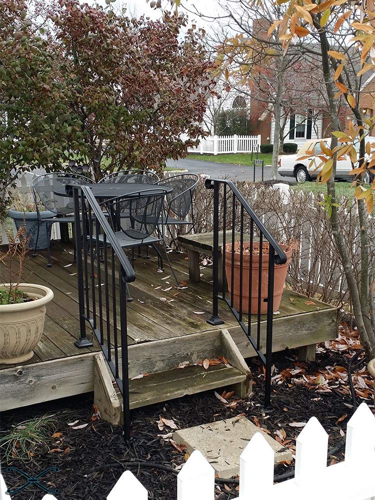 Iron X Handrail Picket #2 for Wood & Composite Steps - Durable Outdoor Stair Railing System for Decks, Porches, and Patios