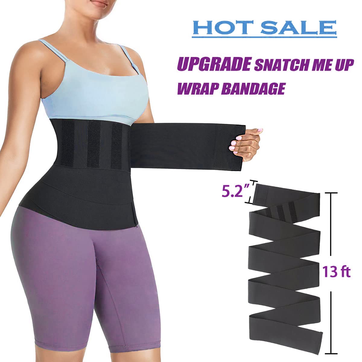 Aniolzd Women's Waist Trainer Wrap - Tummy Control Body Shaper for Belly Fat Reduction & Postpartum Recovery | Plus Size Waist Cincher for Workout, Weight Loss & Everyday Wear