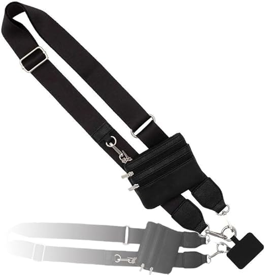 Phone Strap with Zippered Pouch - Crossbody Phone Lanyard with Wallet for Phone, Keys & Cards | Hands-Free Convenience for Travel, Shopping & Outdoor Activities