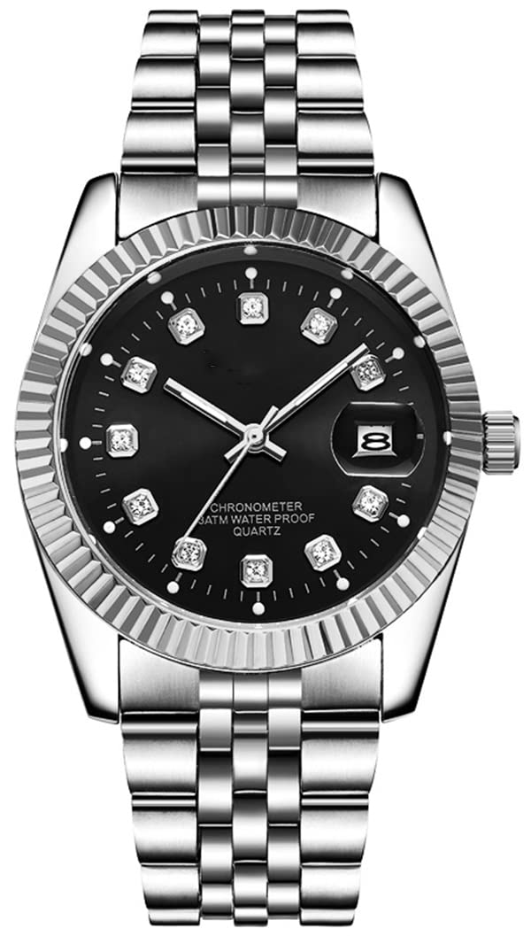 Stylish Matching Couple Watches Set - Silver Stainless Steel Quartz Wristwatches for Men & Women | Perfect Anniversary Gift, Wedding Present & Romantic Couples Accessory | Everyday Wear & Special Occasions