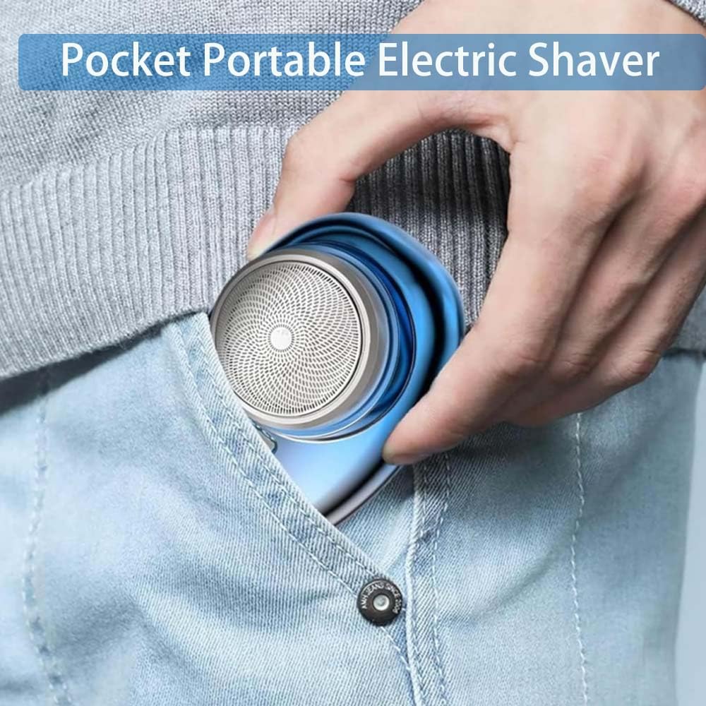 Pyrinov Rechargeable Waterproof Electric Shaver for Men - Multifunctional Mini Portable Trimmer with LED Display | Perfect for Travel, Gym & Daily Grooming (Blue)