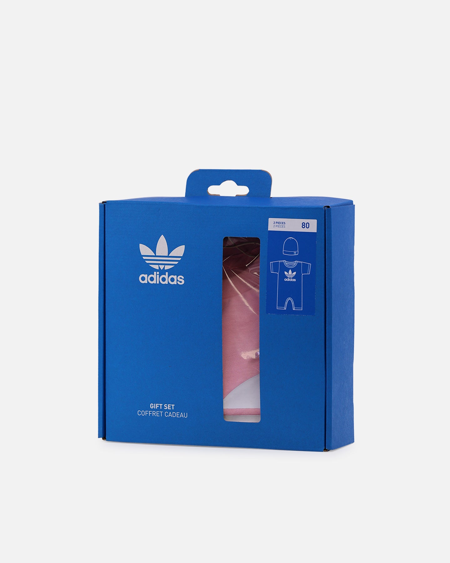 Adidas Baby Jumpsuit and Beanie Gift Set for Newborns - True Pink | Soft Cotton Outfit for Infant Boys & Girls | Perfect for Photography, Christening & First Birthday Gifts
