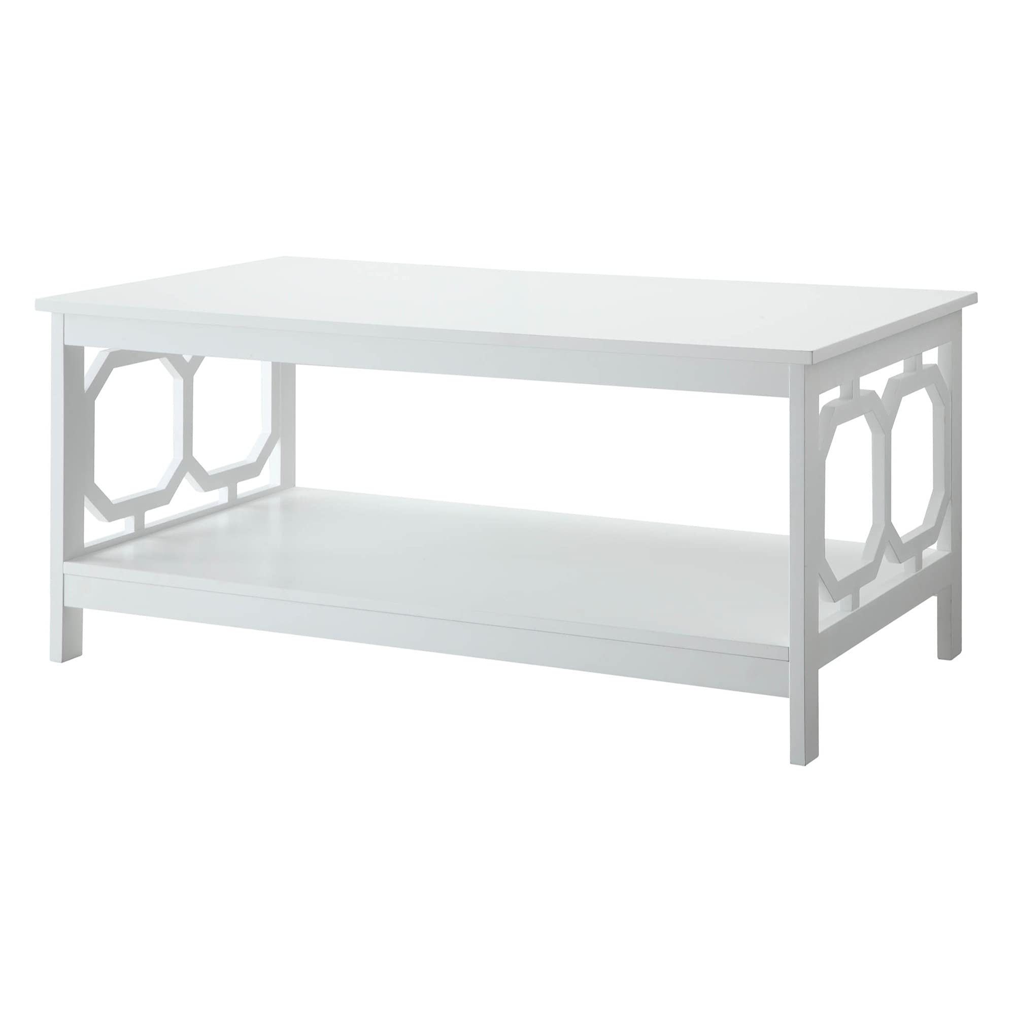 Ergonomic Omega Coffee Table with Shelf - Modern Living Room Furniture for Small Spaces - Perfect for Apartments, Dorms & Home Decor
