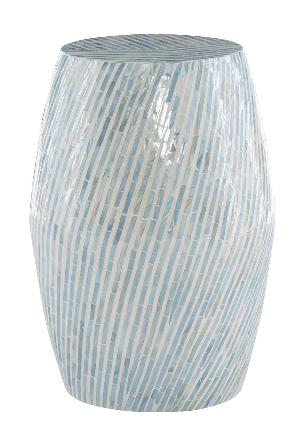 Linon Prianna Drum Side Table - Light Blue End Table for Living Room, Bedroom, or Office - Perfect for Small Spaces & Home Decor