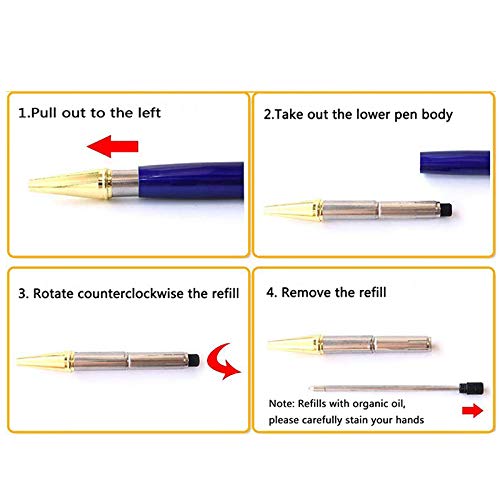 Lobagve 3-Pack Crystal Diamond Ballpoint Pens - 1.0mm Black Ink Metal Tip for Office, School & Gift Giving - Elegant Writing Pens for Business, Journaling & Special Occasions