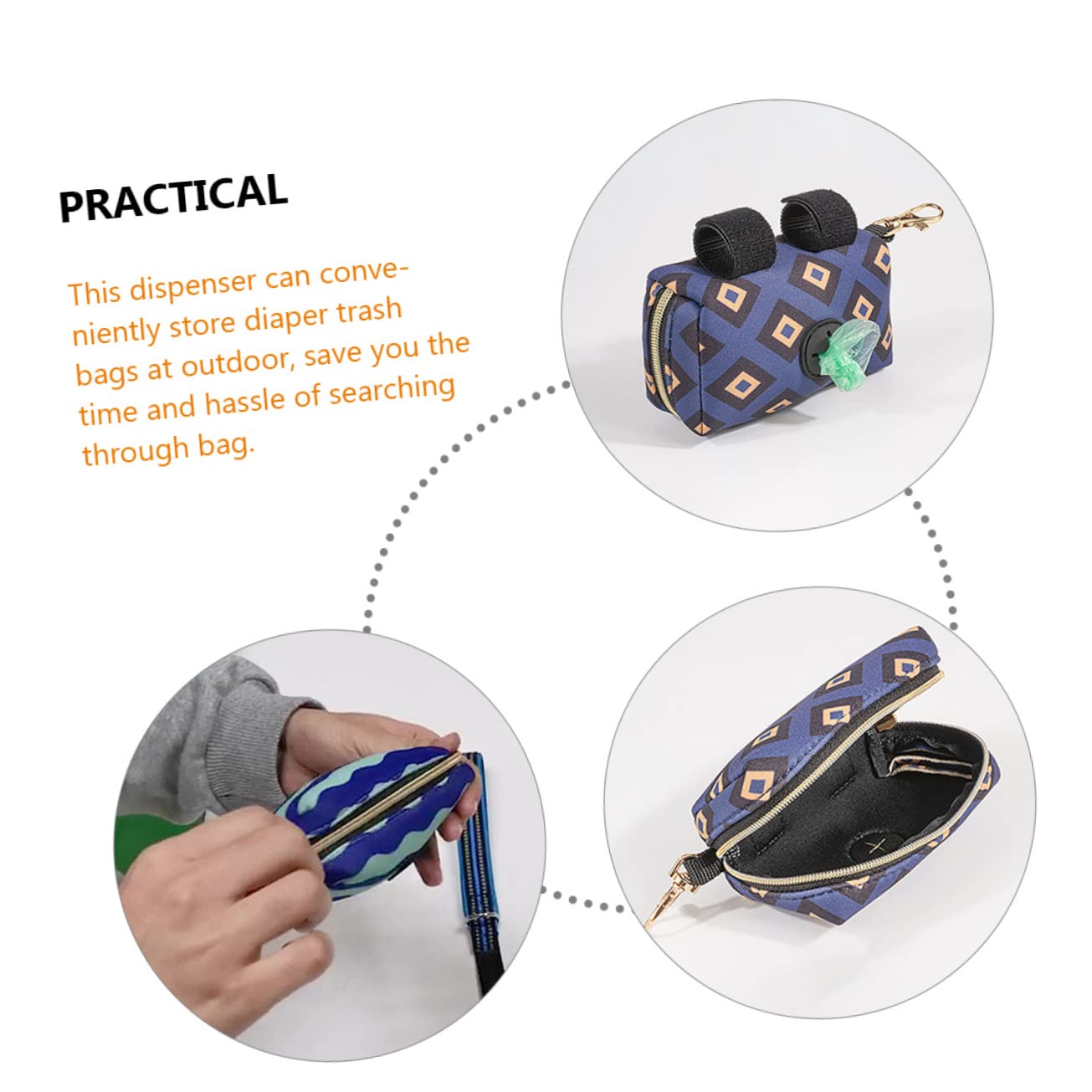 Hohopeti 2-Pack Newborn Diaper Bag Dispenser - Portable Baby Diaper Trash Bag Holder for Boys & Girls - Perfect for Travel, Outings & Nursery Organization
