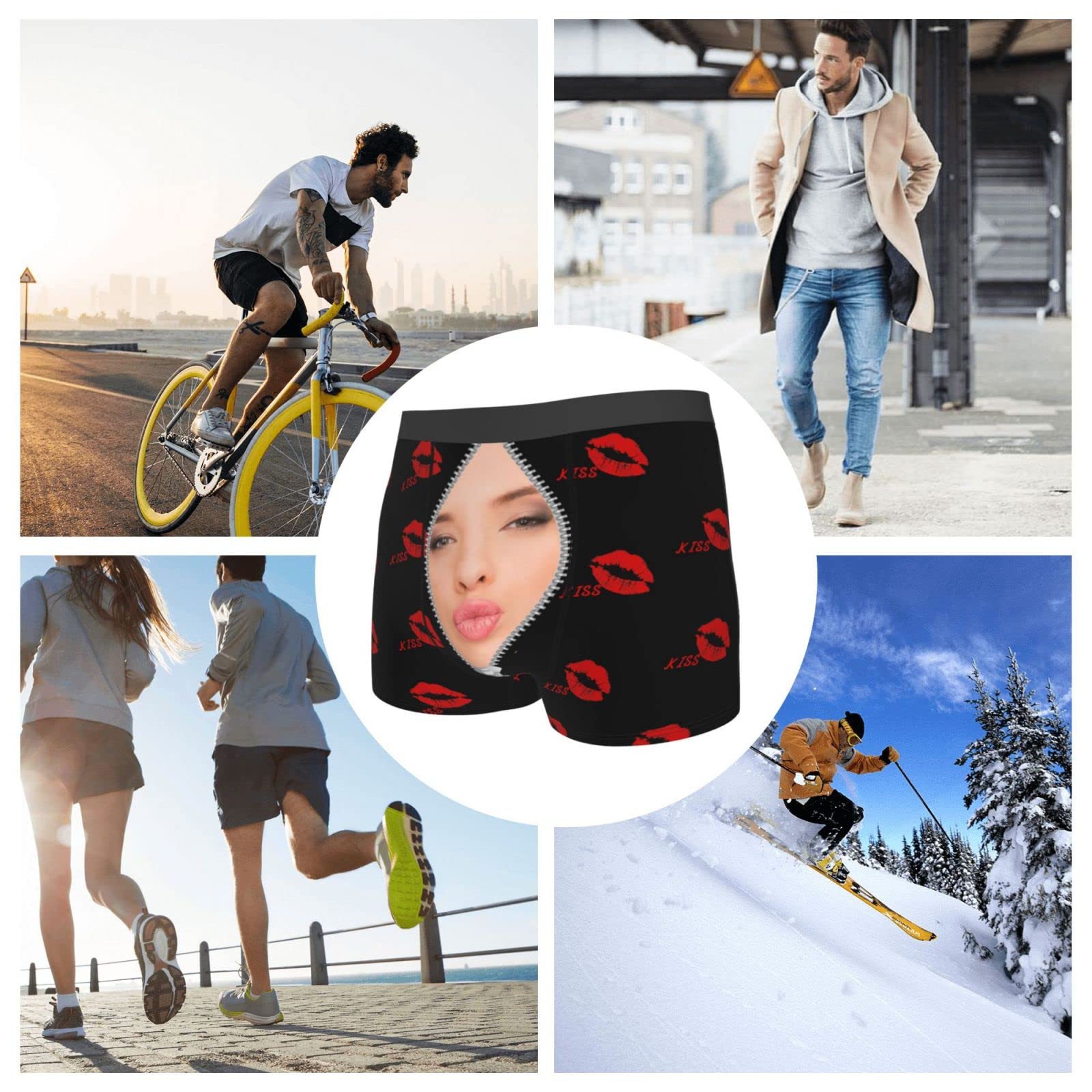 Custom Photo Boxer Briefs for Men - Personalized Funny Face Print Underwear - Unique Gift for Husband or Boyfriend - Perfect for Birthdays, Anniversaries & Special Occasions