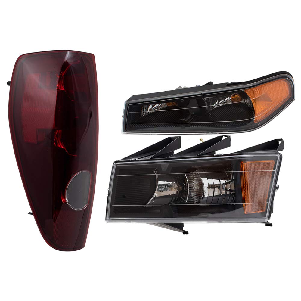 Brock Replacement 6-Piece Headlight & Taillight Kit - Compatible with 2004-2012 Chevy Colorado & GMC Canyon Pickup Trucks | Includes Parking Signal Lamps | Perfect for Night Driving & Vehicle Restoration
