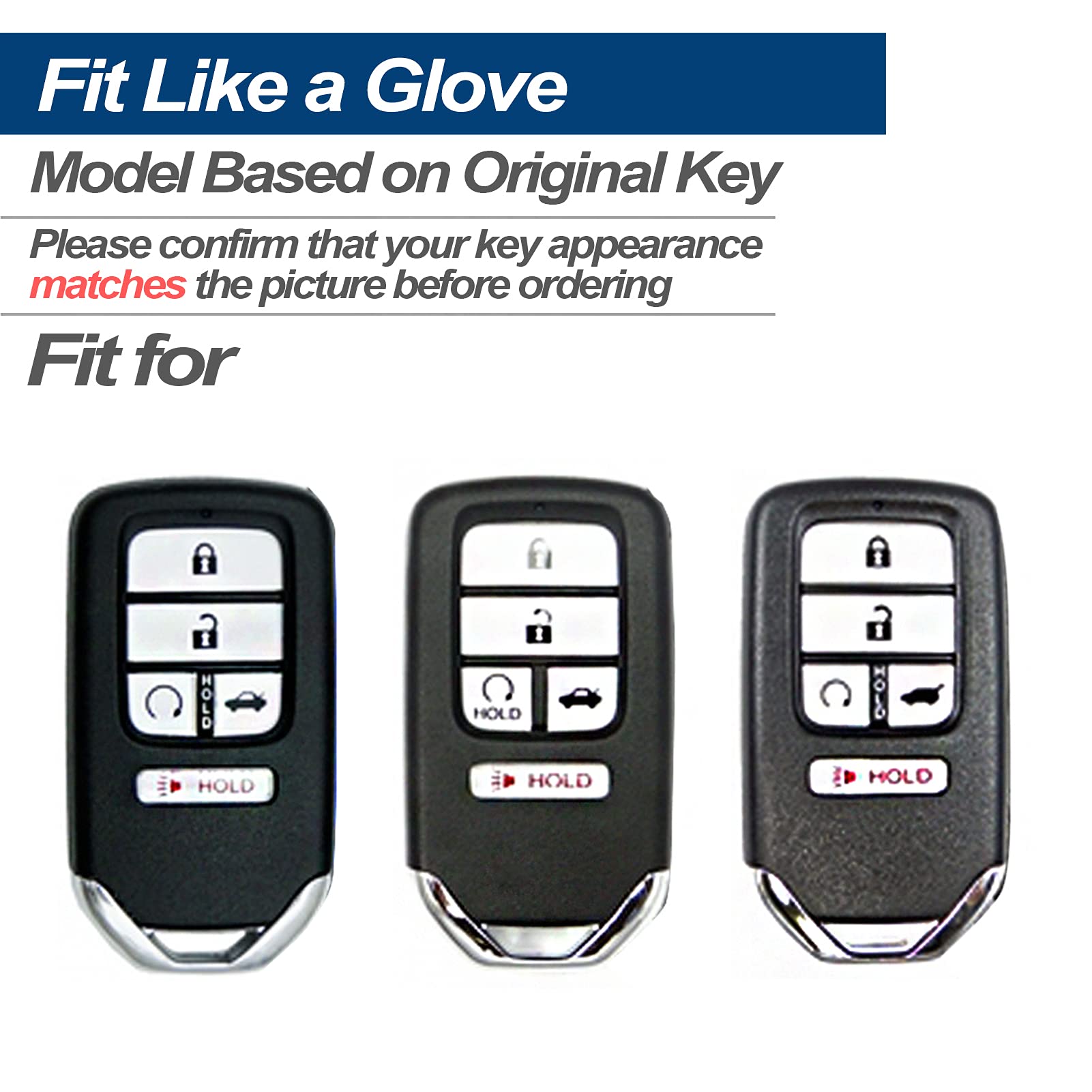 Premium TPU Key Fob Cover Case for Honda Passport CR-V Accord Pilot Civic HR-V Insight - Durable Remote Protector with Keyless Entry - Blue Accessory - Perfect for Daily Use, Car Protection & Key Organization