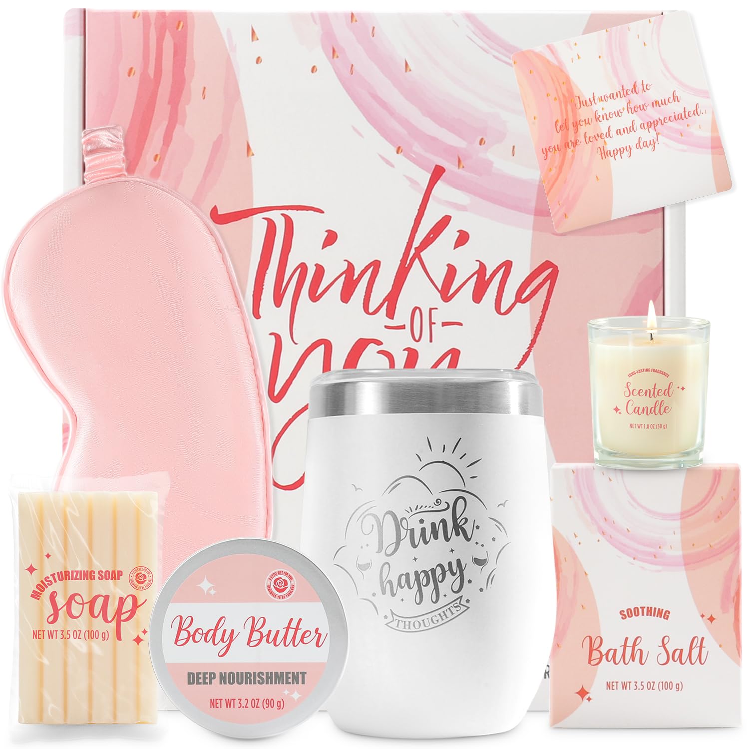 Luxury Spa Gift Set for Women - 6pc Rose Bath & Body Care Kit | Perfect Birthday, Valentine's Day Present for Her, Sister & Best Friends | Relaxing Self-Care & Pampering Gift Idea