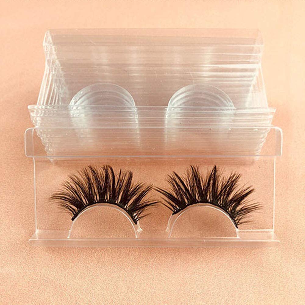 25-Piece Clear Plastic Rectangle Eyelash Tray Holder - False Eyelash Storage Case & Packaging Box for Professional Makeup Artists & Salon Use - Perfect for Organizing, Displaying, and Protecting Eyelash Extensions