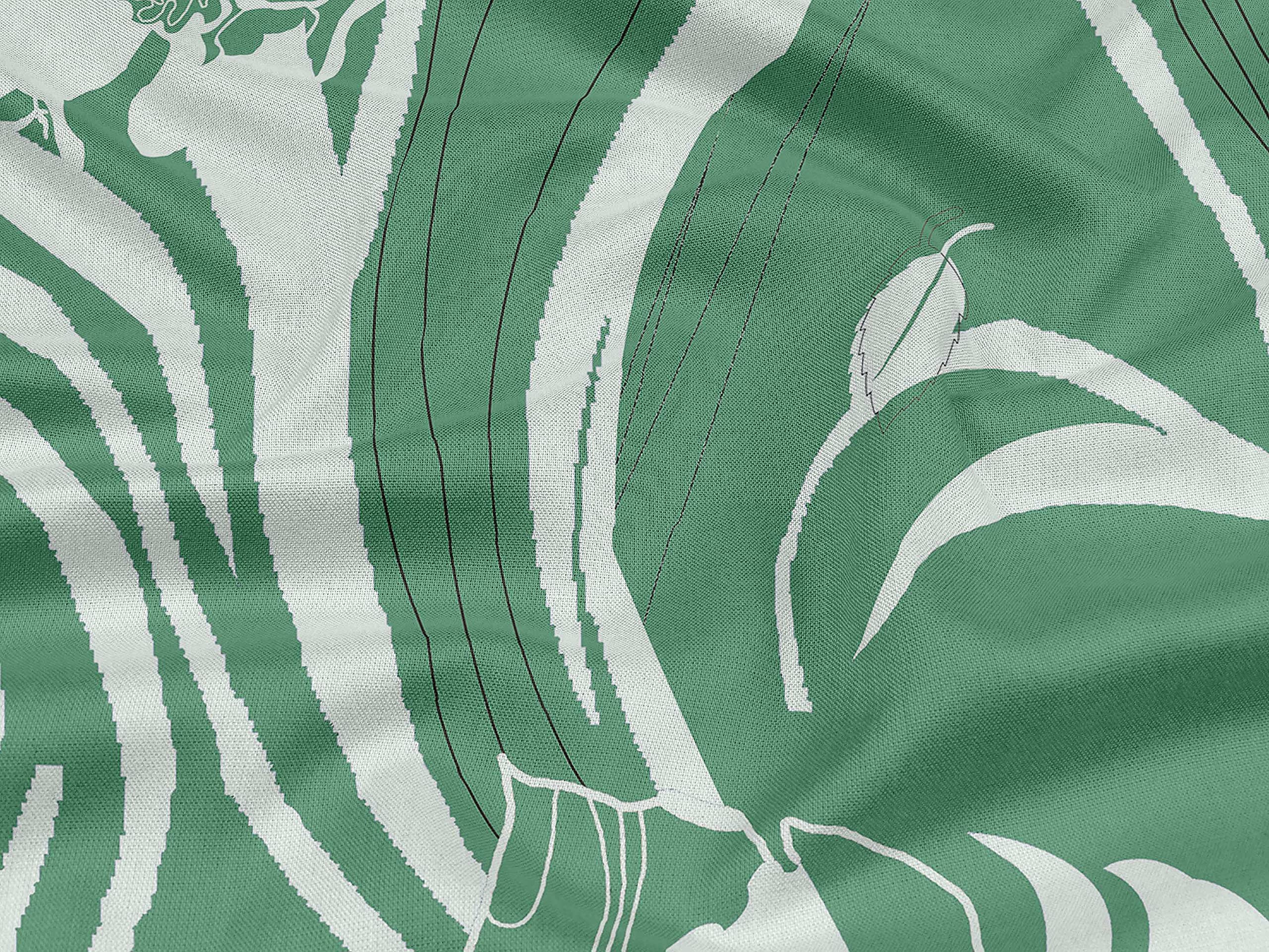 oneOone Rayon Green Abstract Printed Fabric by The Yard - 56 Inch Wide for DIY Clothing, Dresses, Quilting & Home Decor Sewing Projects