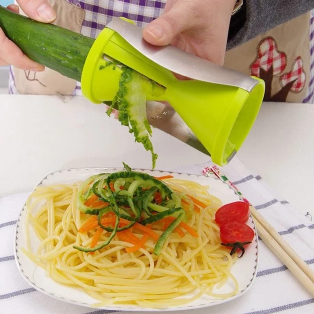 Stainless Steel Spiral Vegetable Slicer - Multi-Purpose Spiralizer for Carrots, Cucumbers, Radishes, Beets & Potatoes | Perfect for Noodles, Salads & Healthy Snacks | Kitchen Gadget for Meal Prep & Vegan Cooking