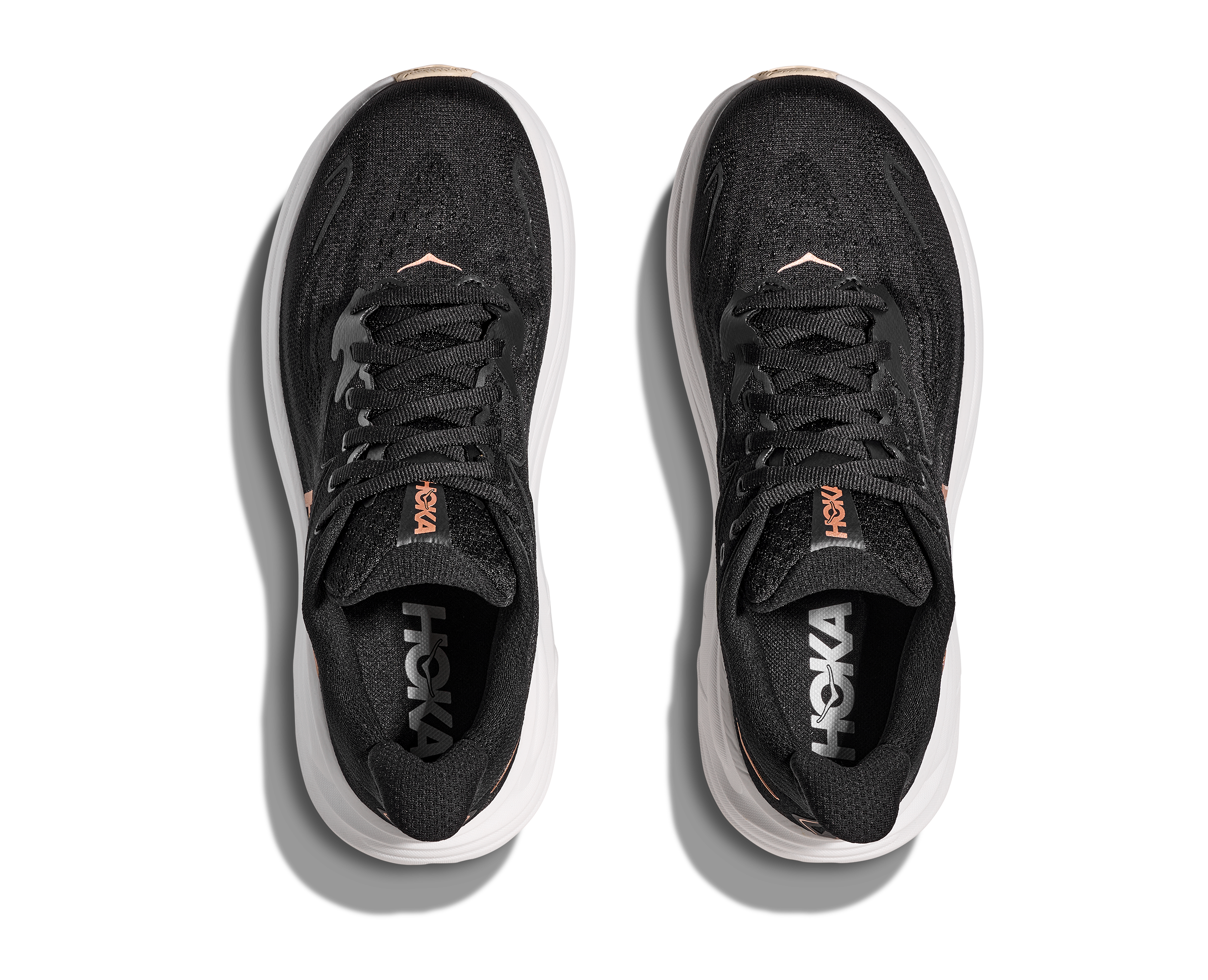 HOKA Women's Clifton 10 Running Shoes - Breathable BRGL Black/Rose Gold Lightweight Sneakers for Jogging, Gym Workouts & Everyday Comfort