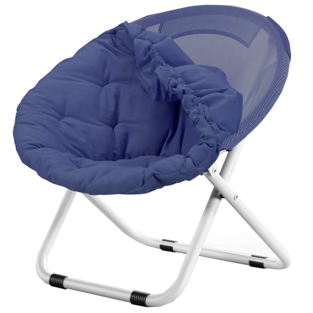 Foldable Padded Floor Chair with Detachable Cover - Comfortable Recliner for Pregnant Women, Office, Balcony & Beach - Blue Lounge Chair for Relaxing, Reading & Sunbathing
