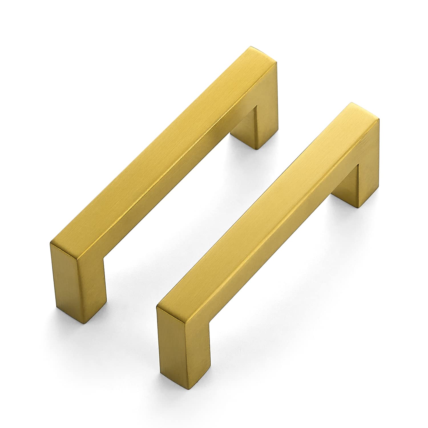 Brushed Brass Cabinet Handles 18 Pack - Kitchen Drawer Pulls for Cabinets & Cupboards