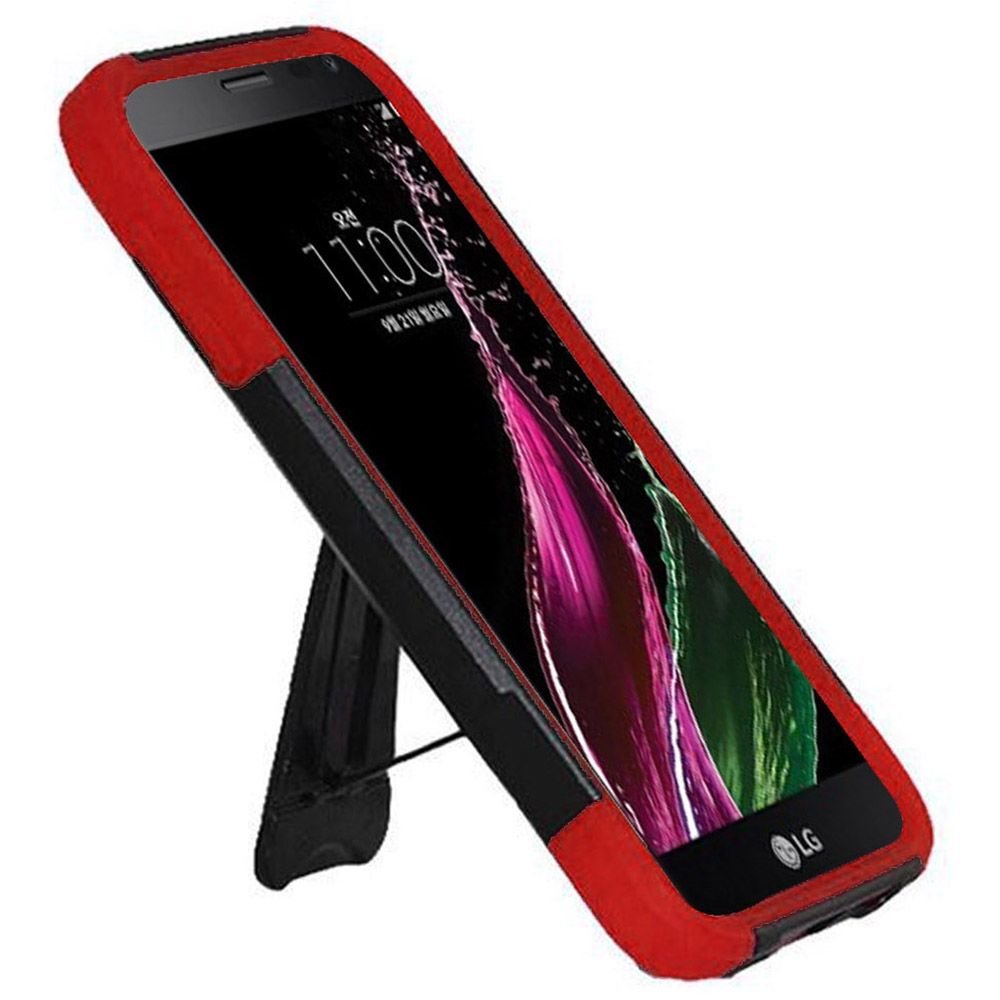 LG Class F620 Zero Wireless T-Stand Cover Case - Shockproof Protective Phone Case with Retail Packaging (Black/Red) - Perfect for Daily Use, Travel & Outdoor Activities