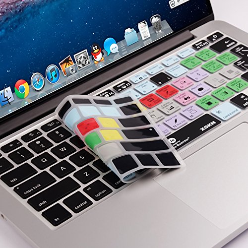 XSKN Silicone Keyboard Cover for MacBook Air 13 & Pro 13/15/17 - Adobe Illustrator Shortcuts & Hotkeys (US/European ISO Layout) - Perfect for Graphic Designers & Digital Artists
