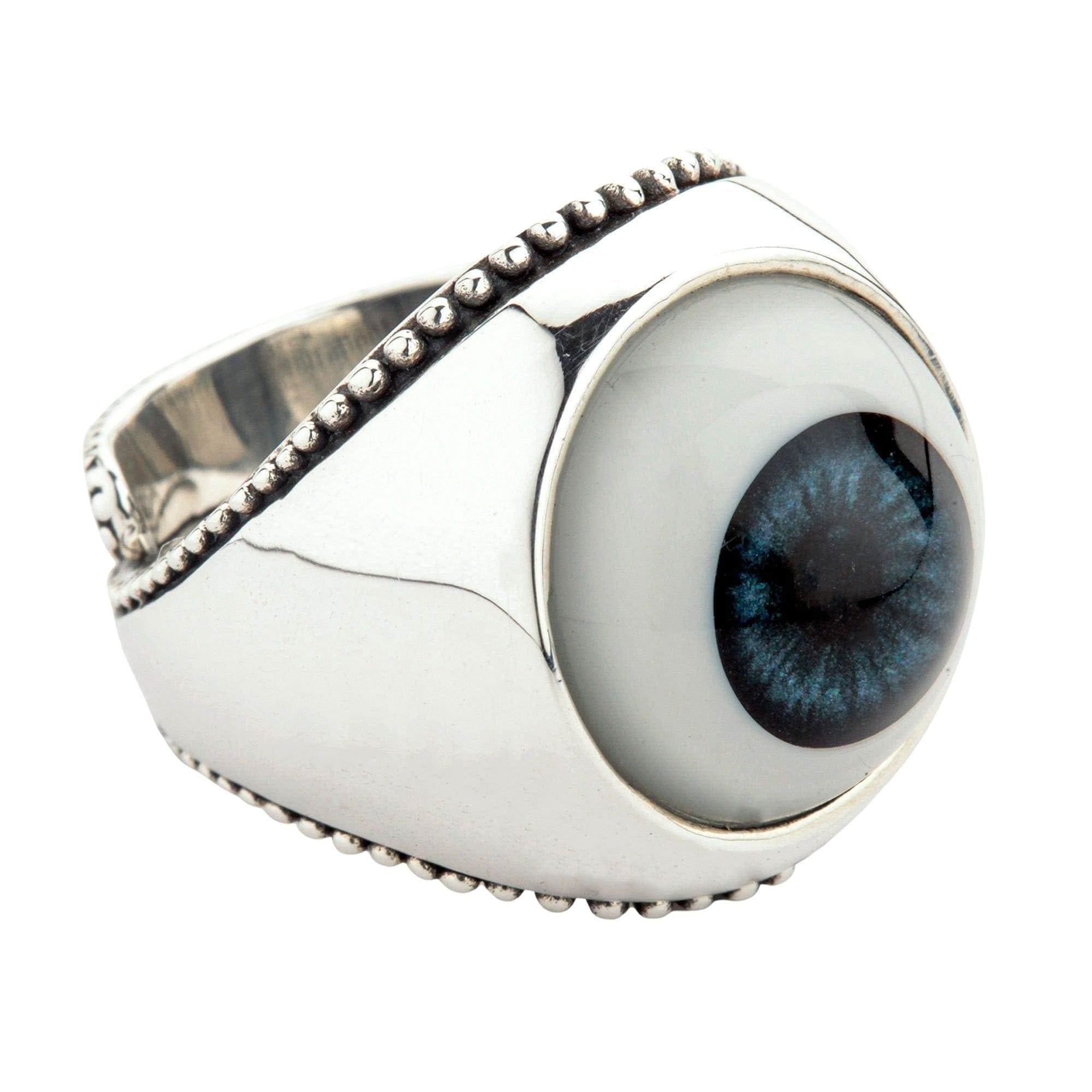 Handmade Evil Eye Sterling Silver Ring for Women - Protection Jewelry for Good Luck & Positive Energy - Perfect for Gifts, Meditation & Everyday Wear