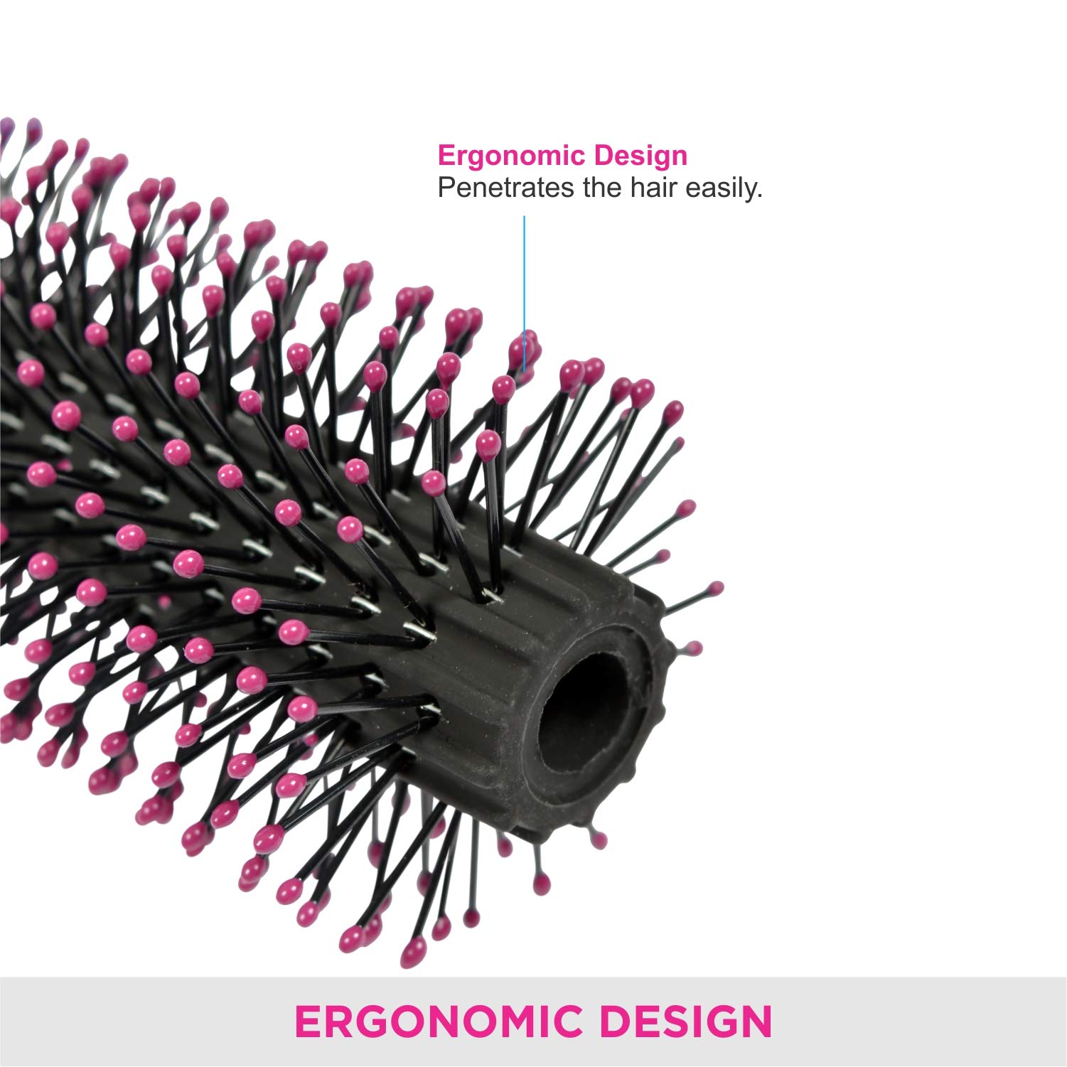 Vega Round Hair Brush with Detangling Comb - Best Volumizing & Styling Brush for Men & Women (E18-RB) - Perfect for Salon-Quality Blowouts & Everyday Hair Care