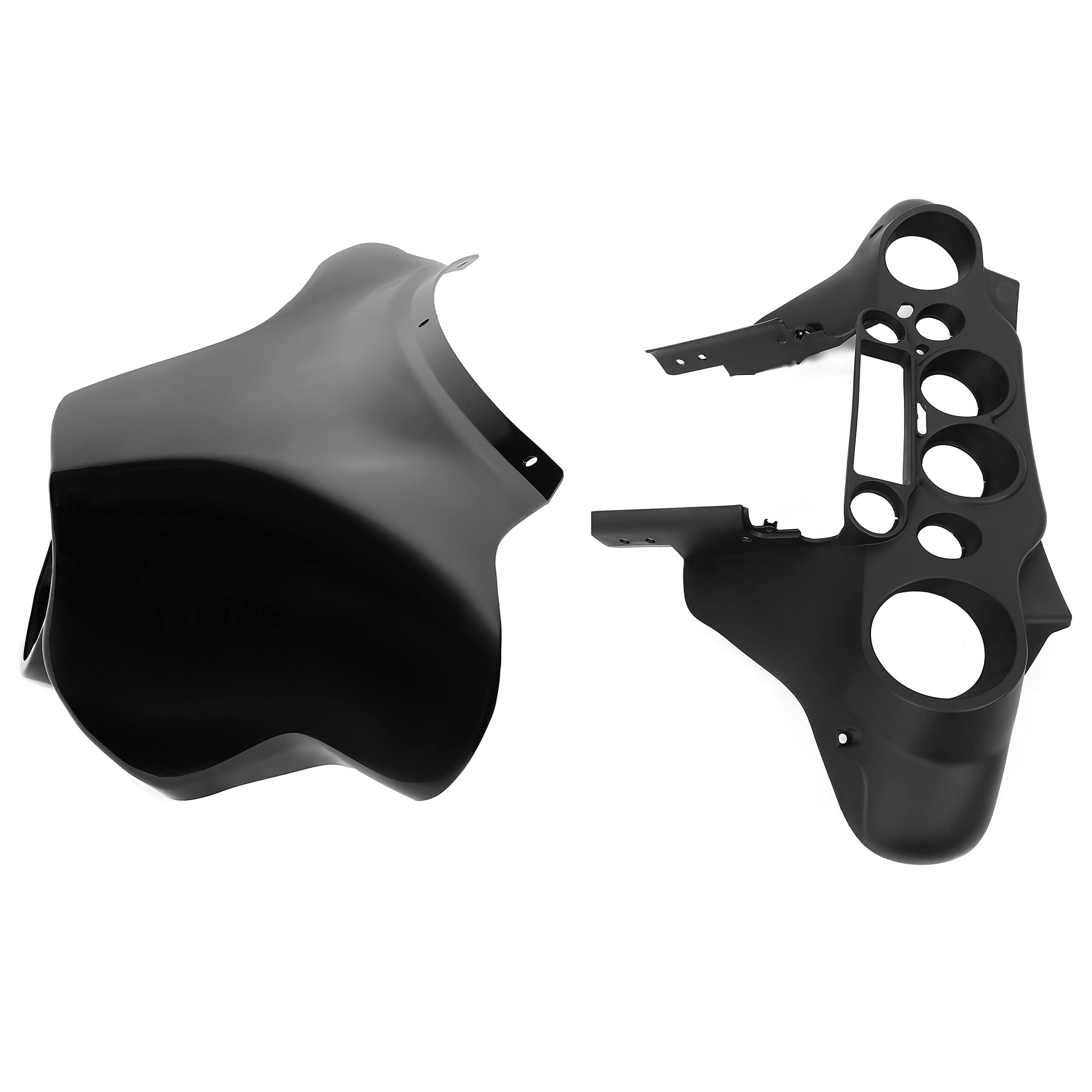 HECASA Front Batwing Inner Outer Fairing for Harley Davidson Touring Street Glide Electra Glide 1996-2013 Models - Black Plastic Replacement Part for Wind Protection & Custom Look