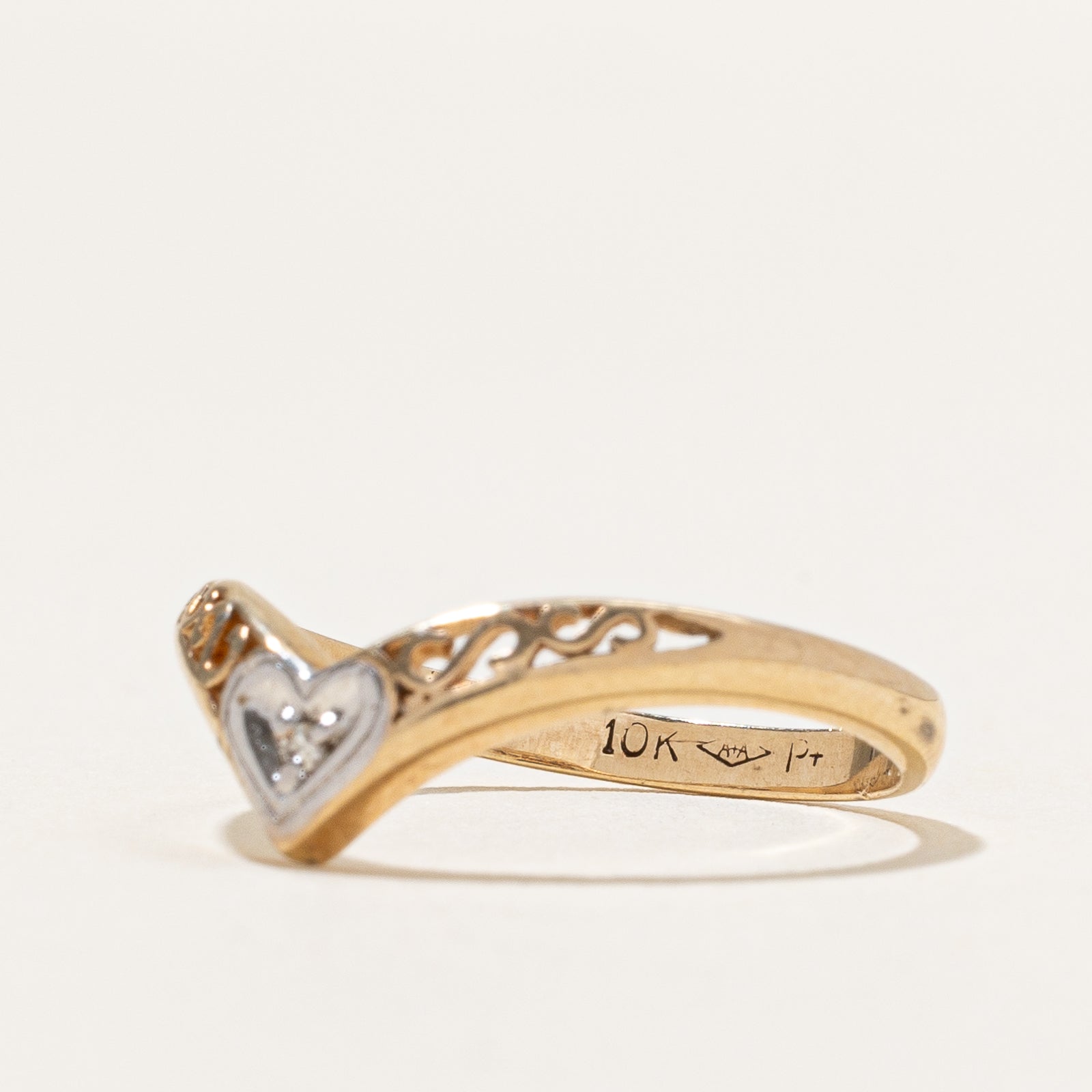 0.004ct Diamond Chevron Ring for Women - Size 6.25 - Elegant Stackable Band for Everyday Wear & Special Occasions
