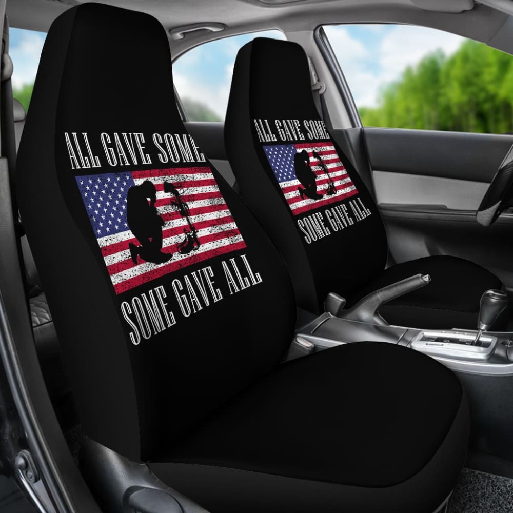 Patriotic Car Seat Covers - All Gave Some Some Gave All Design - Durable & Comfortable for Trucks & SUVs - Perfect for Military Supporters & Veterans - Great for Road Trips & Daily Commute