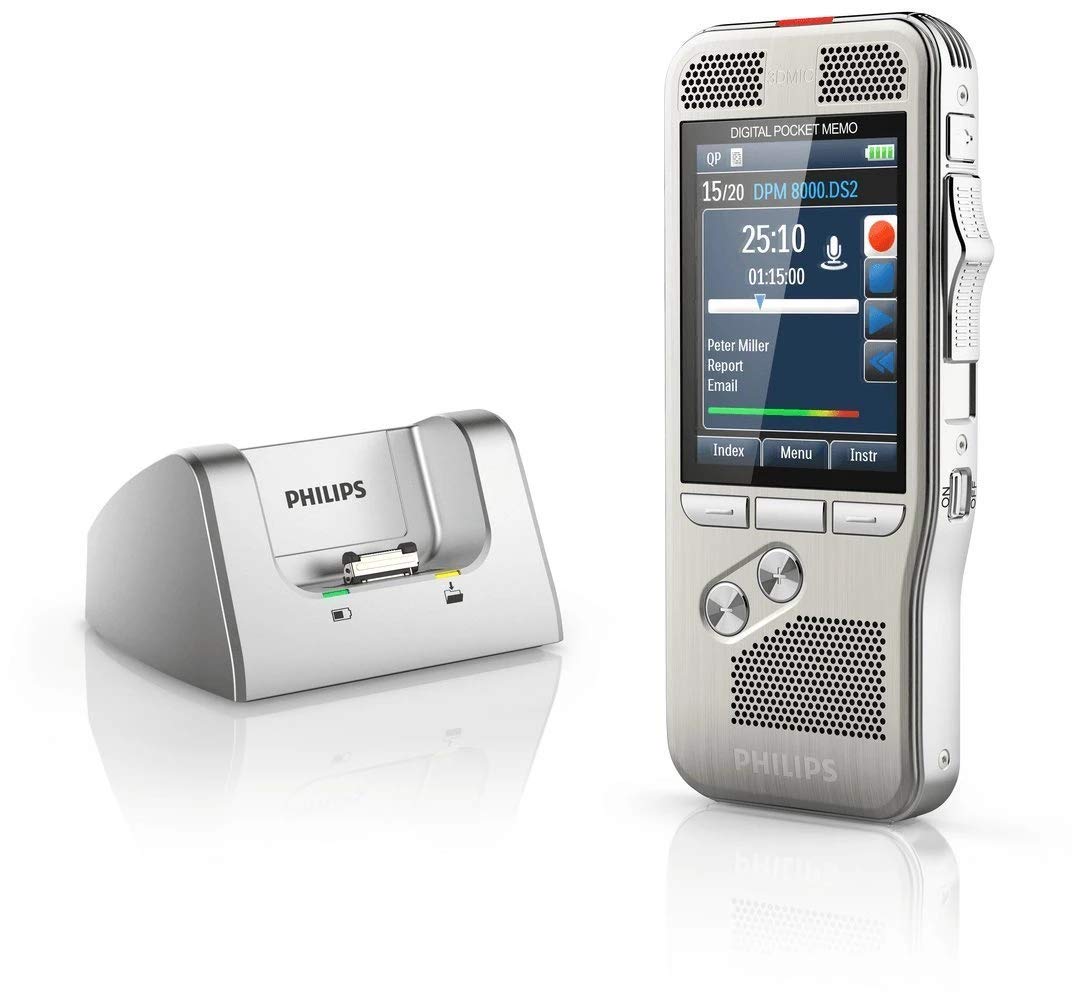 Philips ACC8120 Pocket Memo USB Docking Station - Digital Voice Recorder Charging Dock for Dictation Devices | Home Office & Professional Transcription Setup
