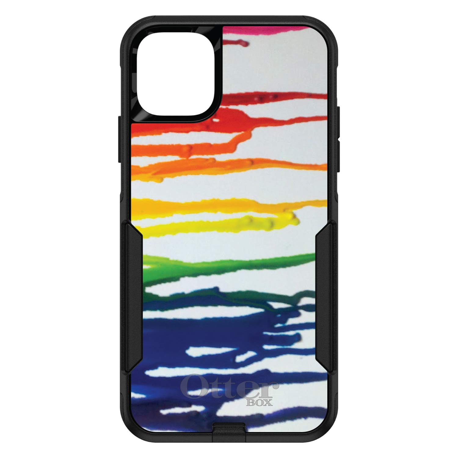 DistinctInk iPhone 11 Pro MAX Case (6.5 Inch) - Durable Rainbow Melted Crayon Design Protective Cover - Compatible with OtterBox Commuter - Perfect for Artists, Students & Creative Professionals - School, Office & Daily Use Accessory