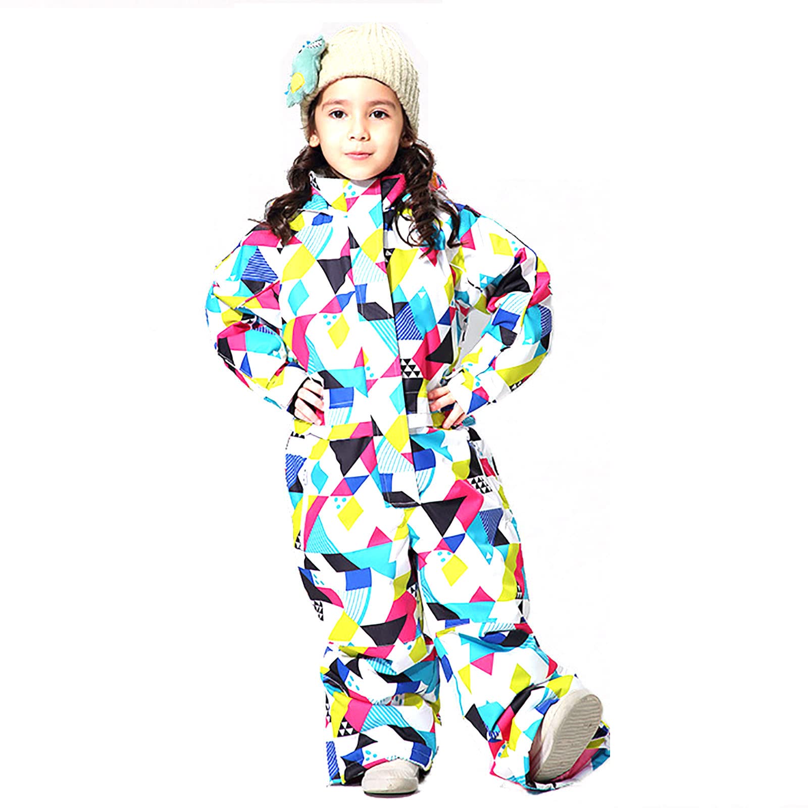 Baby Girl Ski Suit One-Piece Snowsuit - Waterproof & Windproof Winter Snowboard Outfit for Toddlers & Kids - Perfect for Skiing, Snowboarding & Outdoor Winter Play