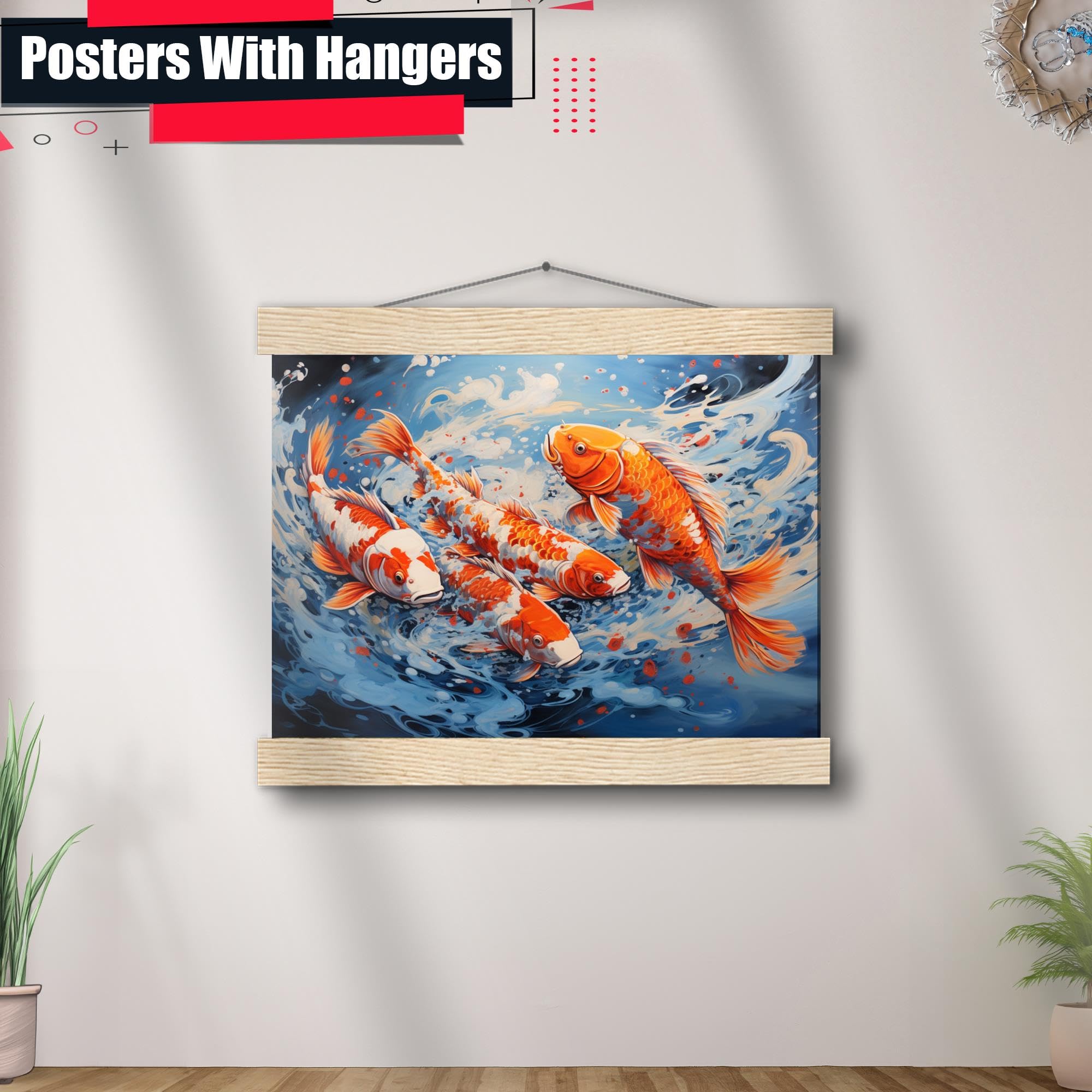 Japanese Koi Fish Art Print - Zen Wall Decor for Home & Office