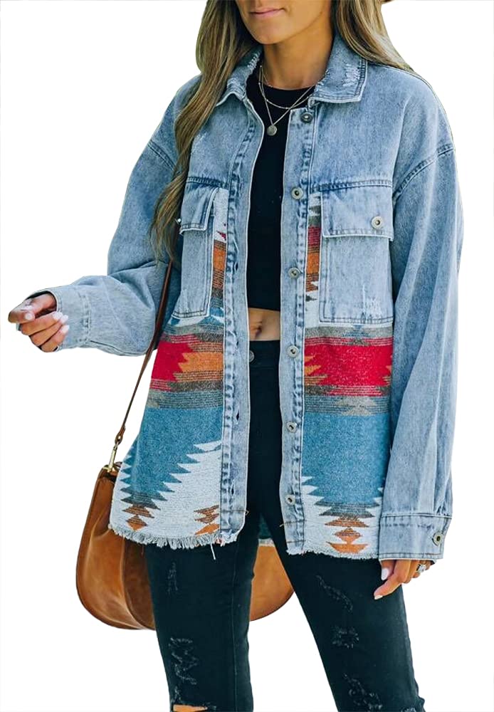 Women's Corduroy Button-Down Shirt - Color Block Long Sleeve Blouse Top & Light Jacket for Work, Casual Outfits & Fall Layering