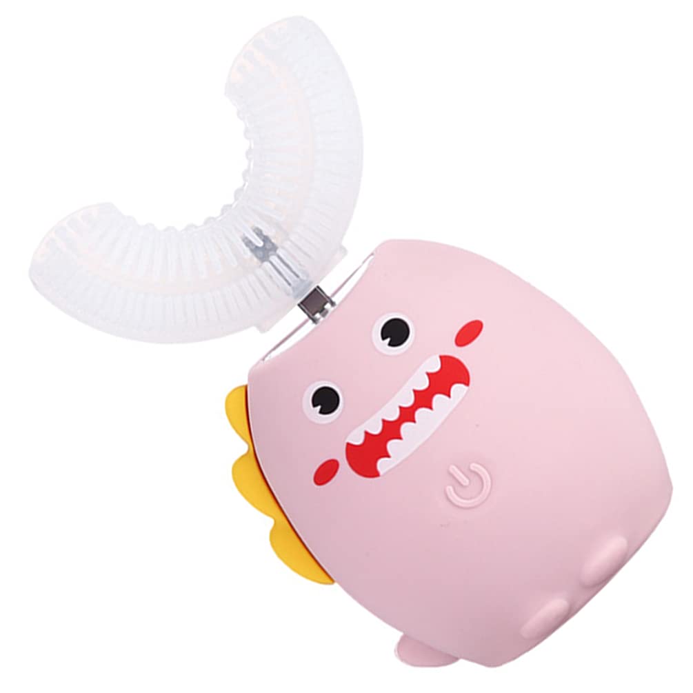 Toyvian U-Shaped Electric Toothbrush for Kids - 360° Full Mouth Cleaning, Soft Bristles for Toddlers & Children (Pink) | Perfect for Morning & Nighttime Oral Care Routines