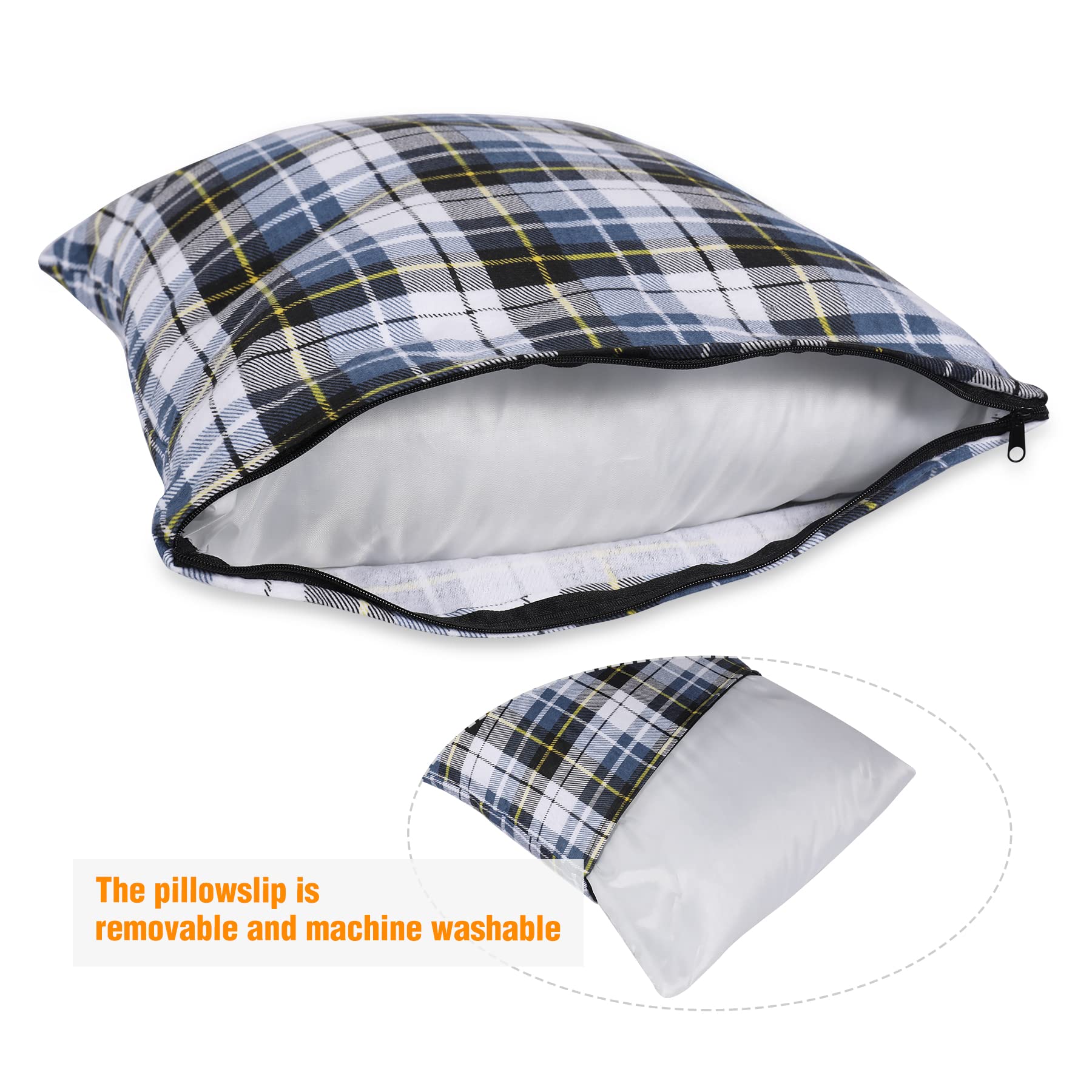 **REDCAMP Small Camping Pillow - Lightweight & Compressible Travel Pillow with Removable Flannel Cover (Blue & Grey) - Perfect for Backpacking, Hiking & Outdoor Adventures**