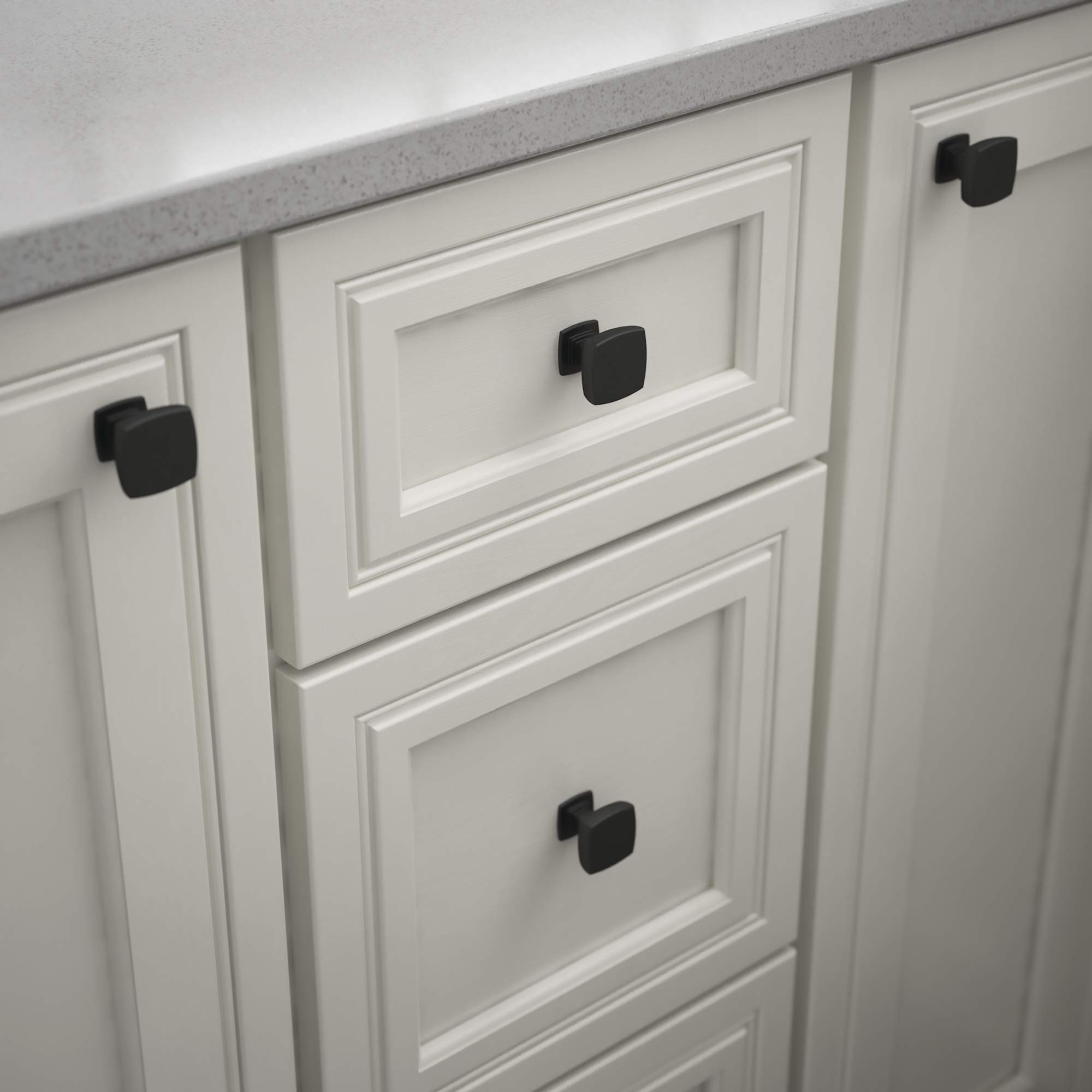Franklin Brass Matte Black Kitchen Cabinet Knobs and Drawer Pulls - 10-Pack (3 Inch) - Modern Cabinet Hardware for Kitchen, Bathroom & Furniture - Perfect for Cabinets, Dressers, Vanities and Storage Units