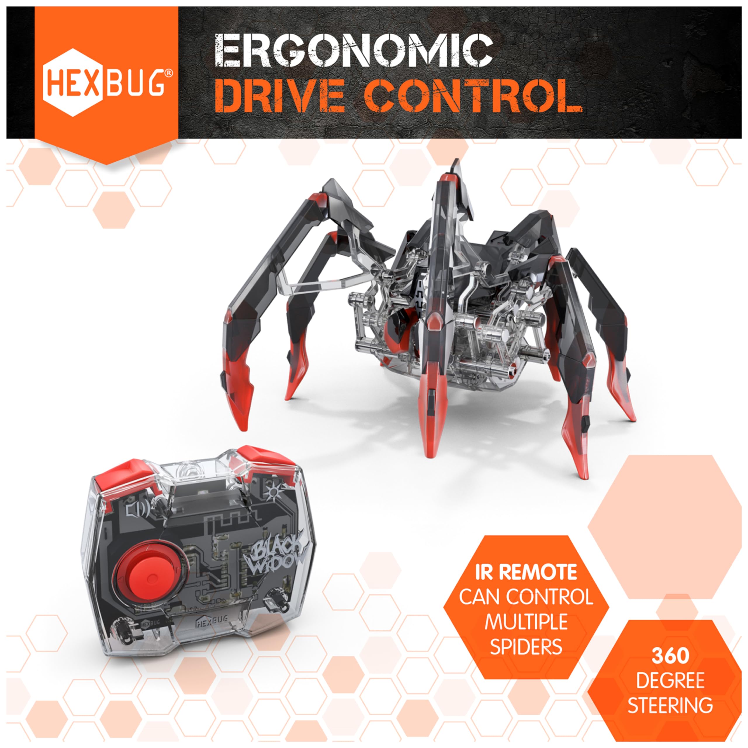 HEXBUG Remote Control Black Widow - Rechargeable Robotic Spider Toy for Kids Ages 8+, STEM Educational Toy with Adjustable Features for Boys & Girls | Perfect for Indoor Play, STEM Learning & Halloween Costume Accessory