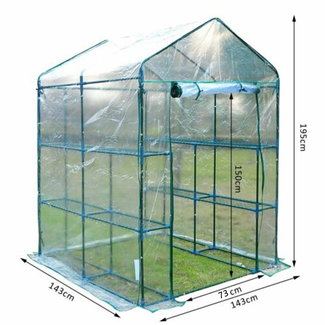 Premium PE/PVC Greenhouse Cover for Plants - Waterproof, Cold Resistant Garden Sunroom & Outdoor Tent (White, 143x143x195cm) - Perfect for Winter Plant Protection & Backyard Gardening
