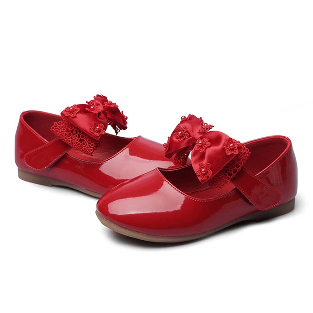 Toddler Ballet Flats with Bowknot - Girls Mary Jane Shoes for Party & School