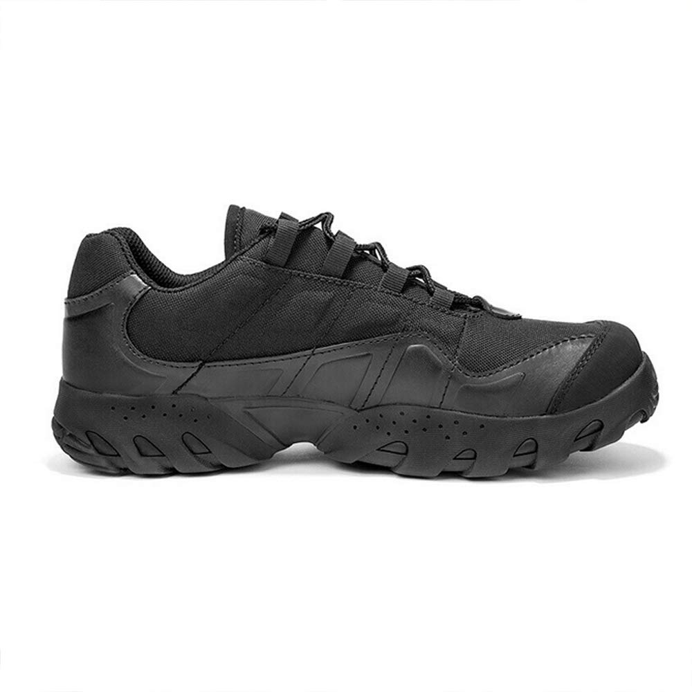 NANFAN Men's Waterproof Military Combat Boots - Tactical Desert Boots for Commando Training, Outdoor Hiking, Work & Uniform Use - Black Size 42