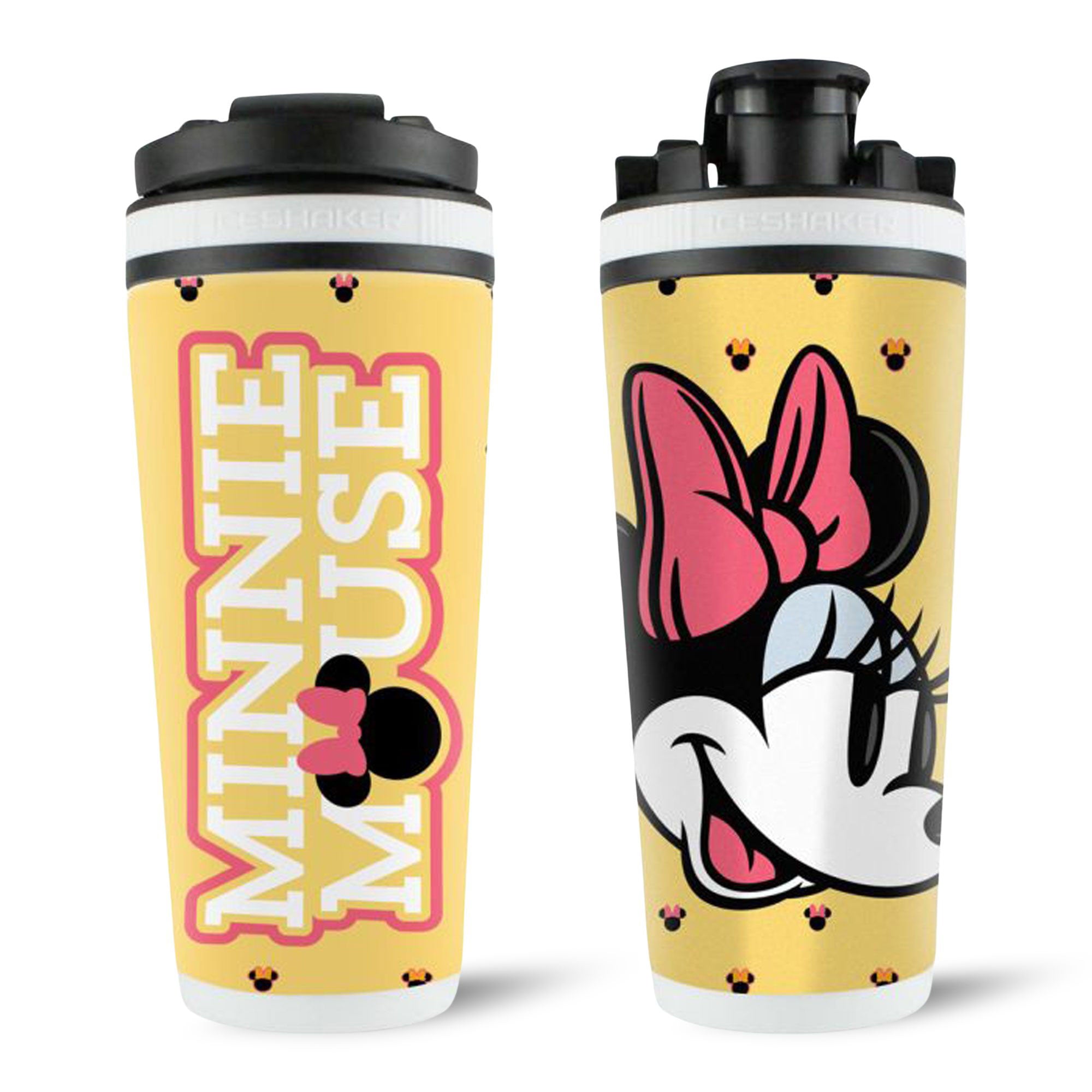 Disney Minnie Mouse 4D Ice Shaker Tumbler - 20oz Insulated Stainless Steel Cup with Lid & Straw - Perfect for Kids Drinks, Smoothies, and Iced Coffee at School or Parties