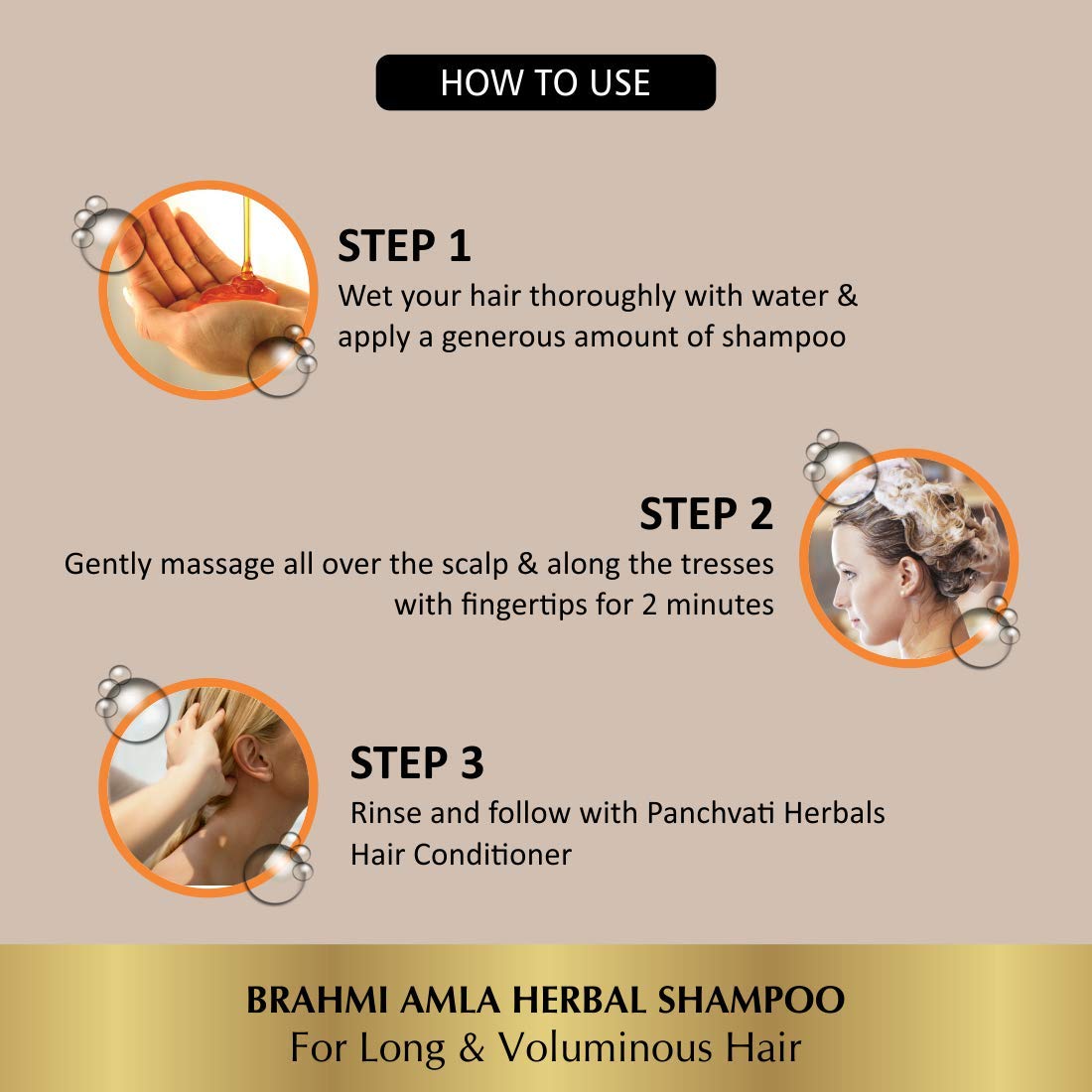 Panchvati Herbals Brahmi Amla Shampoo & Conditioner with Natural Plant Extracts - Promotes Hair Growth, Adds Shine & Volume (500ml) | Ideal for Dry, Damaged Hair & Scalp Care at Home