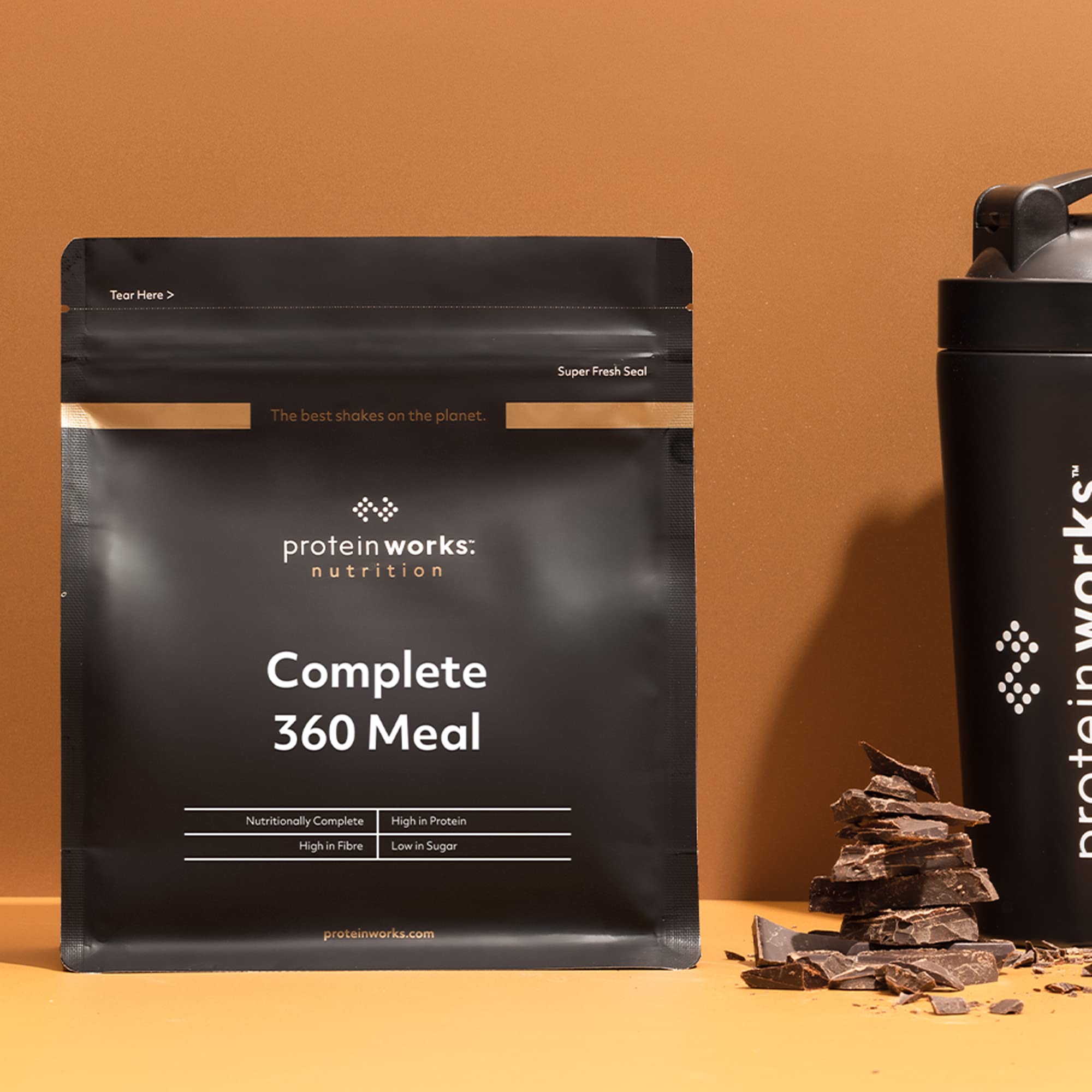 Protein Works Complete 360 Meal Replacement Shake - 400 Calorie High Protein Powder with 8 Active Ingredients (Strawberries 'n' Cream, 500g, 5 Servings) - Perfect for Post-Workout Recovery, Weight Management & Busy Lifestyles