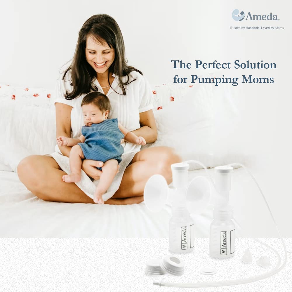 Ameda Dual Hygienikit Breast Pump Accessory Kit | BPA-Free Breast Milk Collector & Storage Solution | Prevents Contamination for Healthier Breast Milk | Perfect for Working Moms & Traveling Nursing Mothers