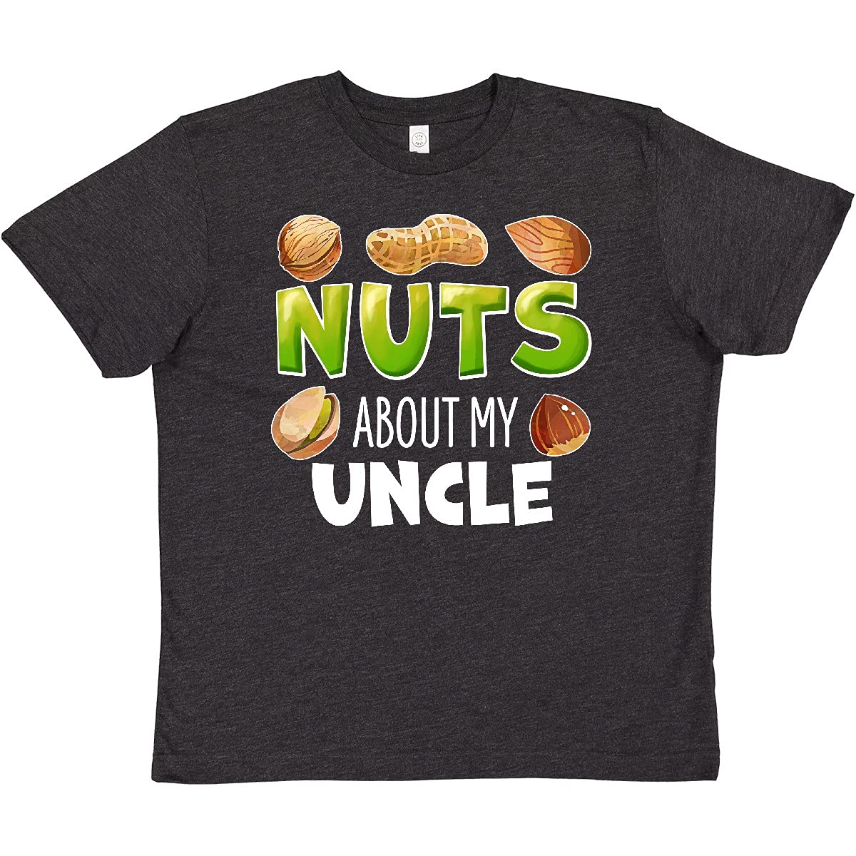 Inktastic Nuts About My Uncle Peanut Almond Pistachio Youth T-Shirt - Fun Graphic Tee for Kids & Teens - Perfect for Family Reunions, Birthday Gifts & Casual Wear