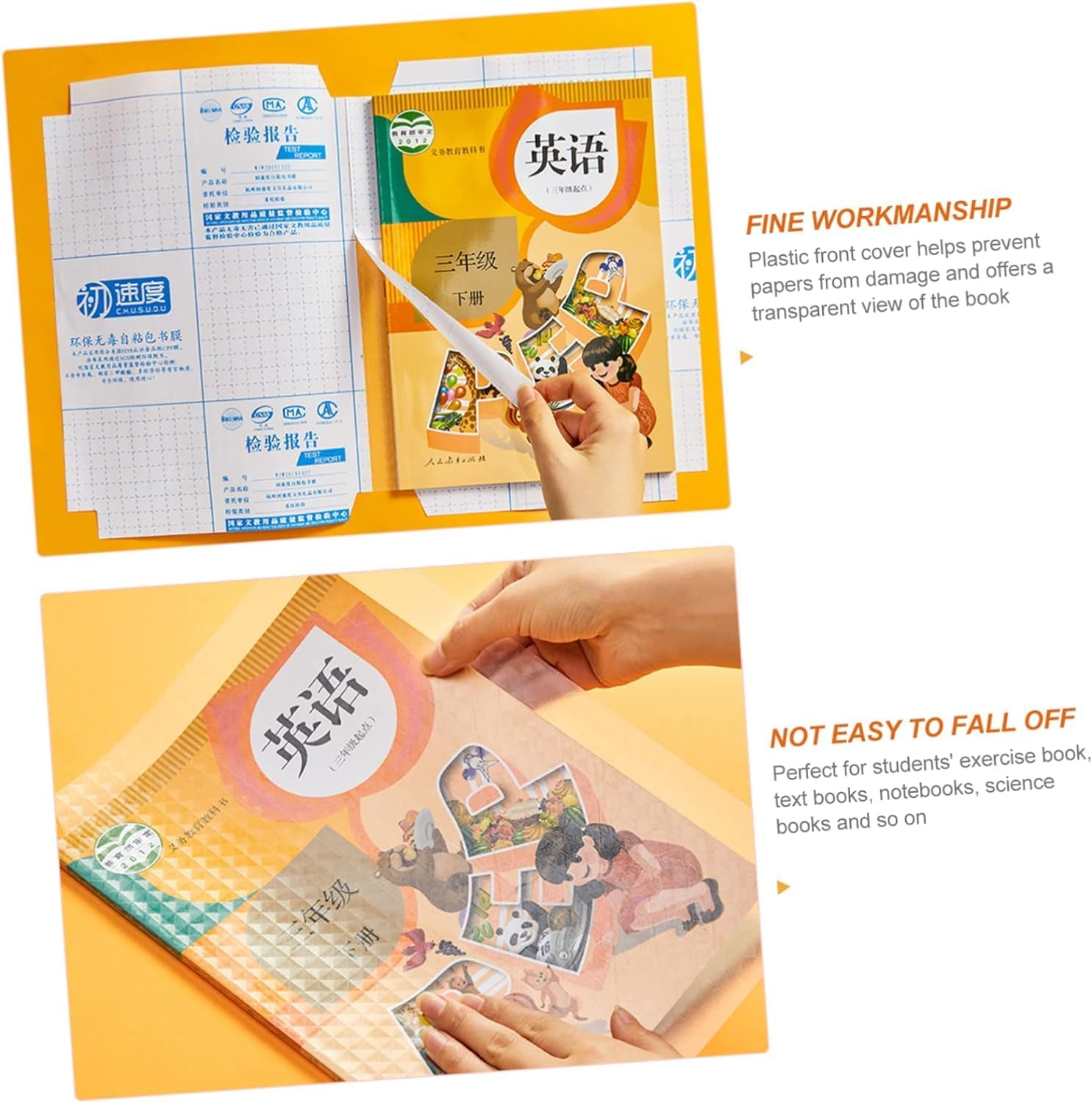 SHREE VALLV Transparent A4 Book Stickers - 10 Pack Waterproof Self-Adhesive Textbook Covers, Customizable Protective Film for School Books | Perfect for Classroom, Library & Home Study Organization