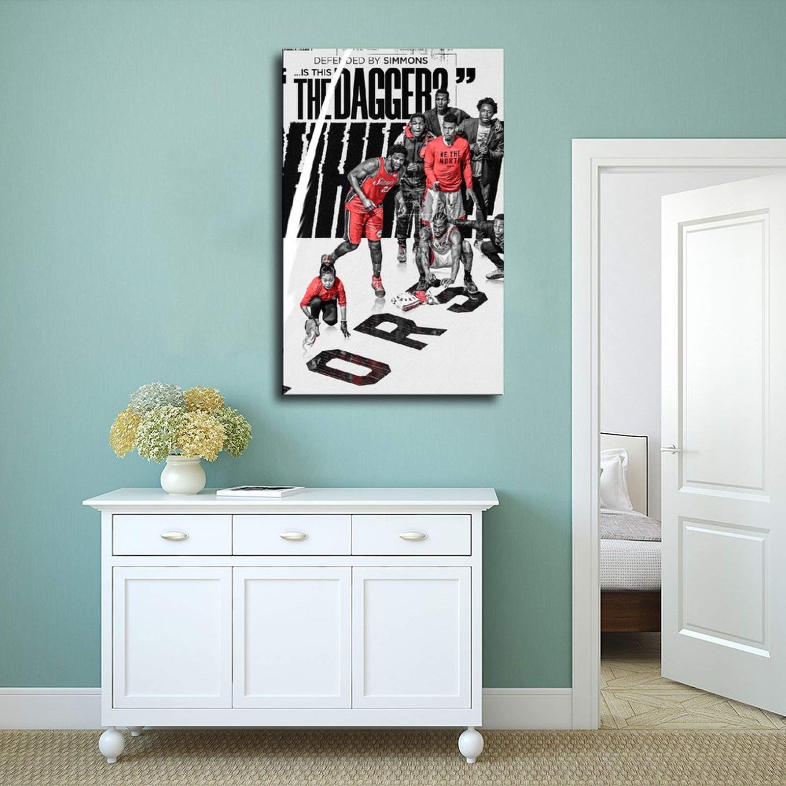 BAOGELI Kawhi Leonard Basketball Pop Art Canvas Wall Decor - 24x36 Inch (60x90cm) NBA Poster for Bedroom, Office & Dorm Room - Perfect Sports Gift for Fans & Home Decoration