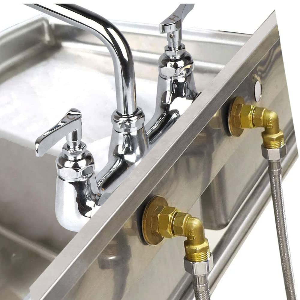 Commercial Kitchen Sink Faucet Wall Mount Installation Kit - Stainless Steel Backsplash Mount Set for Prep & Utility Sinks (2Pcs) - Perfect for Restaurant, Food Truck & Commercial Kitchen Setup