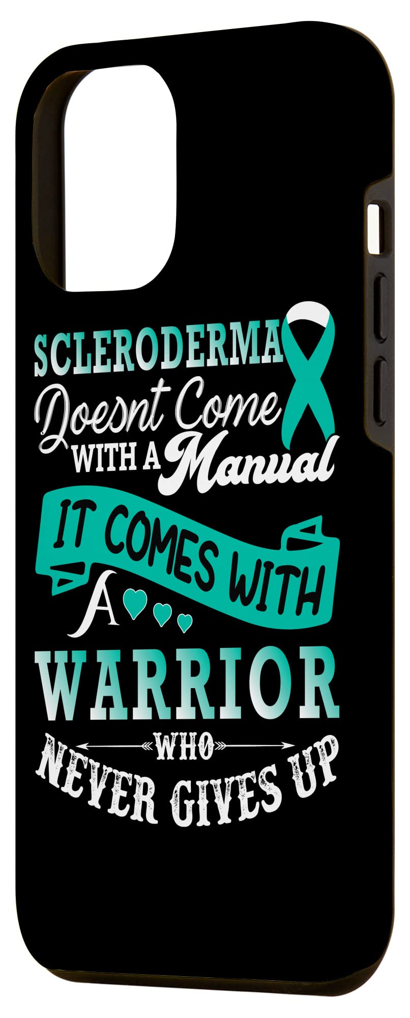 iPhone 12 Pro Max Case with Teal Ribbon - Scleroderma Awareness & Support - Durable Protective Cover for Everyday Use