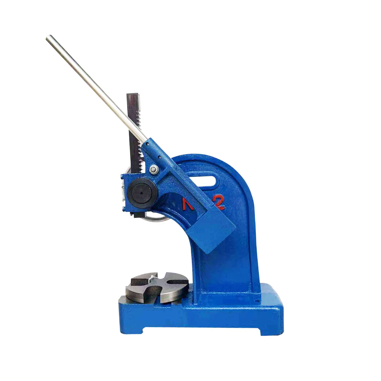 2 Ton Heavy Duty Arbor Press - Manual Ratcheting Bench Press Machine with Cast Iron Body & Lever Assembly - Perfect for Metalworking, Jewelry Making, and Bearing Installation