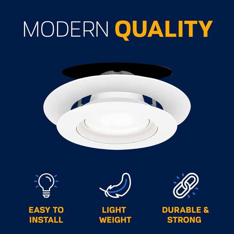 KastLite Custom Sized White Acrylic Goof Rings for Recessed Downlights | .080